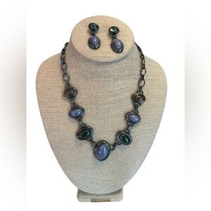 Purple and Green Jewelry Set